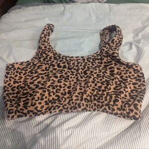 Arq wide strap leopard bra size large